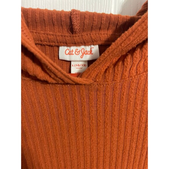 Cat & Jack Girls Rib Hoodie  Size L (10-12) Cinnamon - Picture 3 of 4